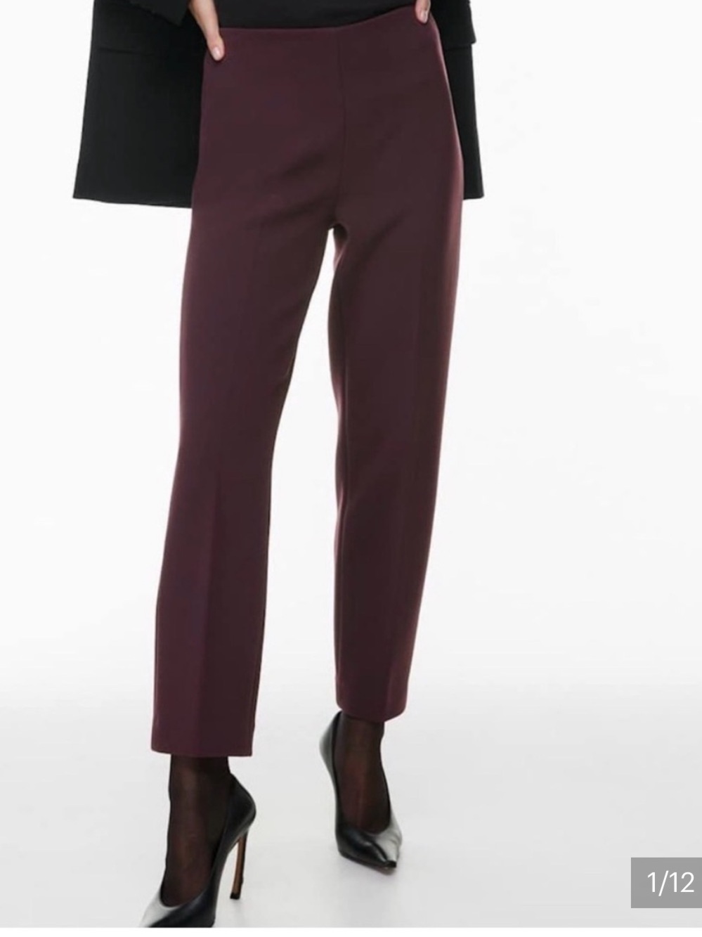 Babaton Burgundy Tailored Ankle Pants